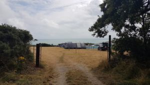 Dunmore East holiday park entrance tent field